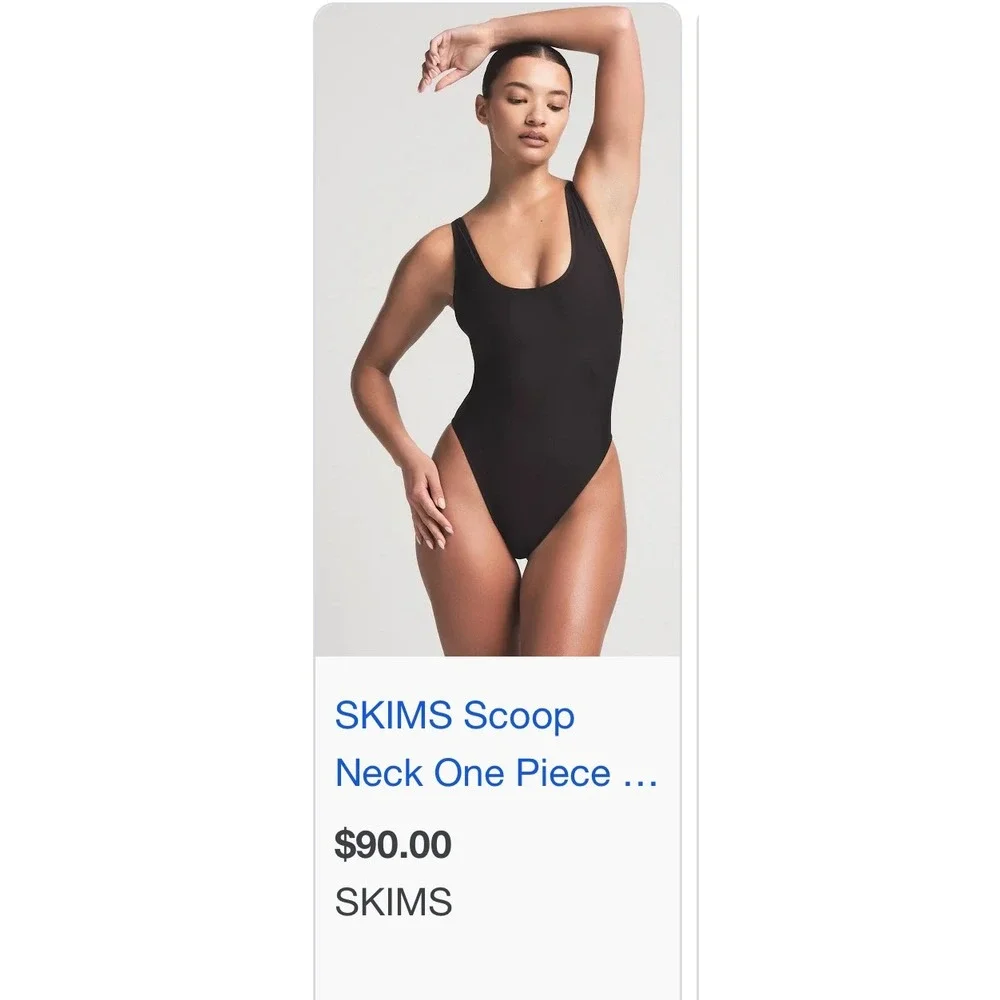Skim Scoop Neck Onepeice /‎ Color Onyx / Size X-Large
